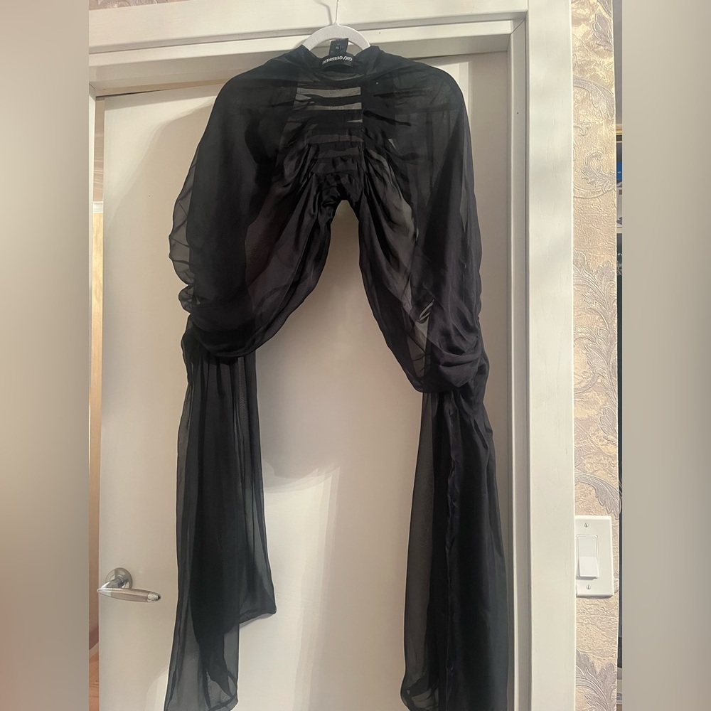 Gio Guerreri Black Sheer scarf//shall made in Italy - Picture 7 of 12